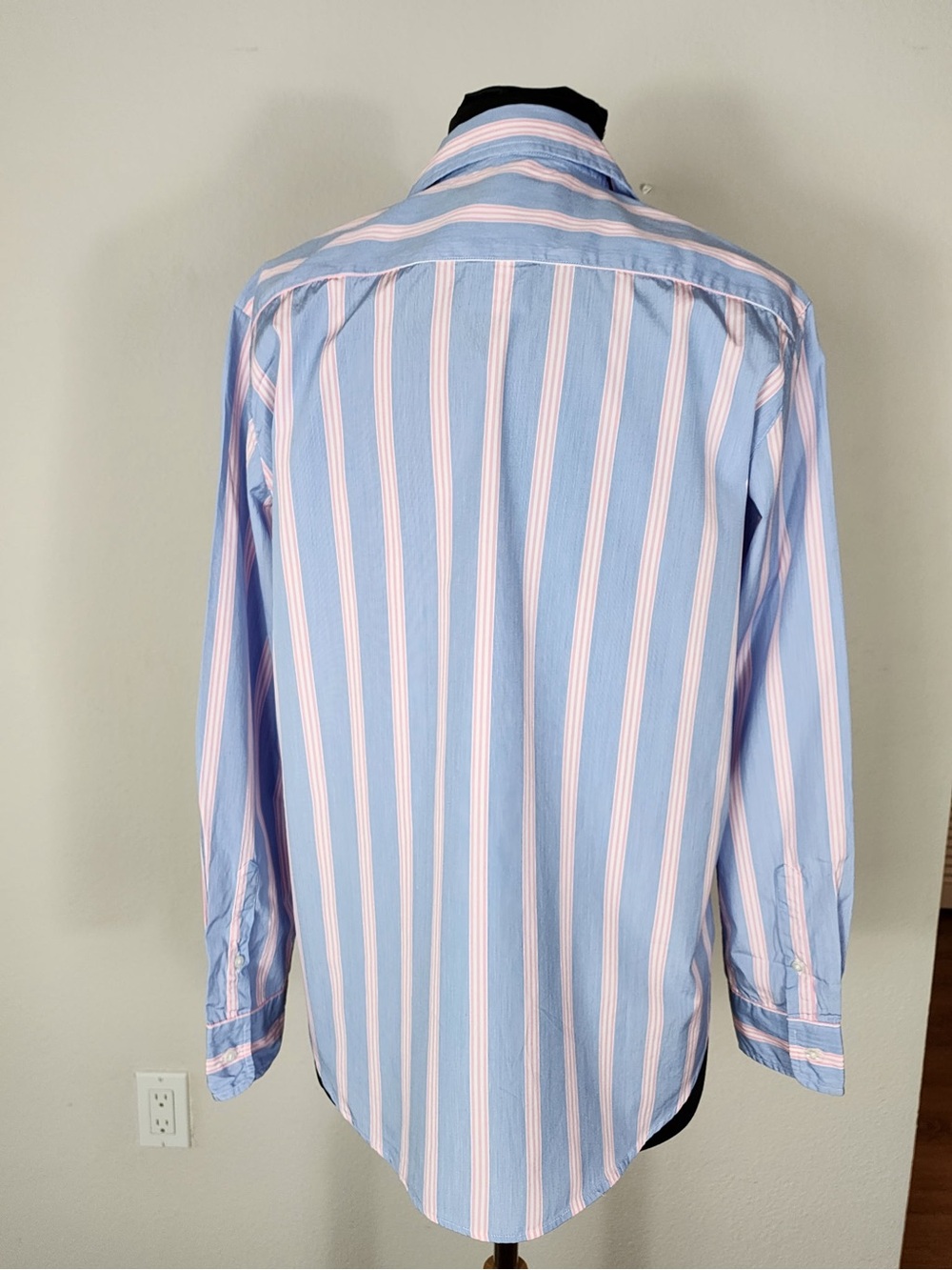Frank & Eileen Eileen Blue Pink Stripe Italian Cotton Button Shirt Women's S - Picture 4 of 11